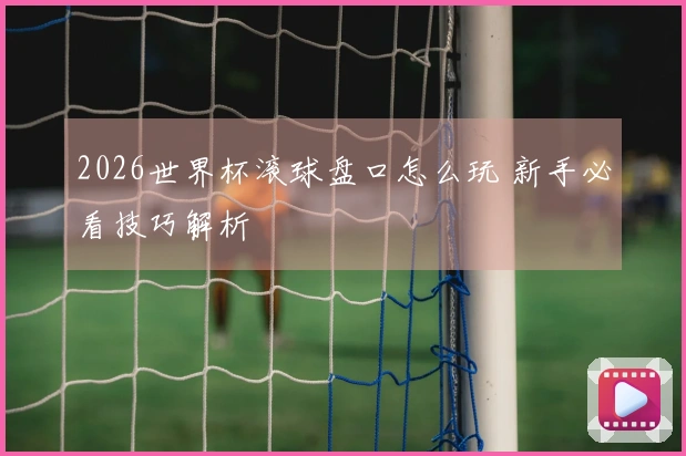 2026世界杯滚球盘口怎么玩 新手必看技巧解析